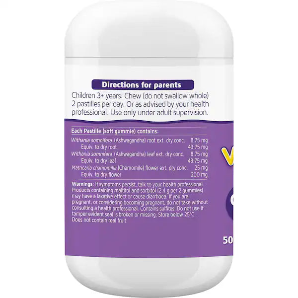 Nature's Way Kids Smart Vita Gummies Calm & Sleep 50 pack – natural berry flavored children’s sleep support supplement with magnesium and chamomile for calm and restful sleep