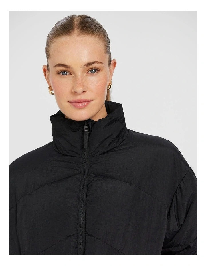 Rockwear Longline Puffer Jacket in Black, view 5