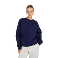 Cosy Fleece Longline Crew in Blue – Front View