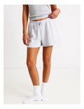 Chloe & Lola Pintuck Scuba Short in soft stretch modal fabric, featuring a drawcord and regular fit