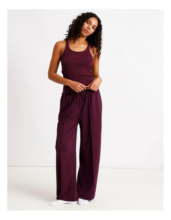 Chloe & Lola Loungewear Rib Tank in Plum, view 3