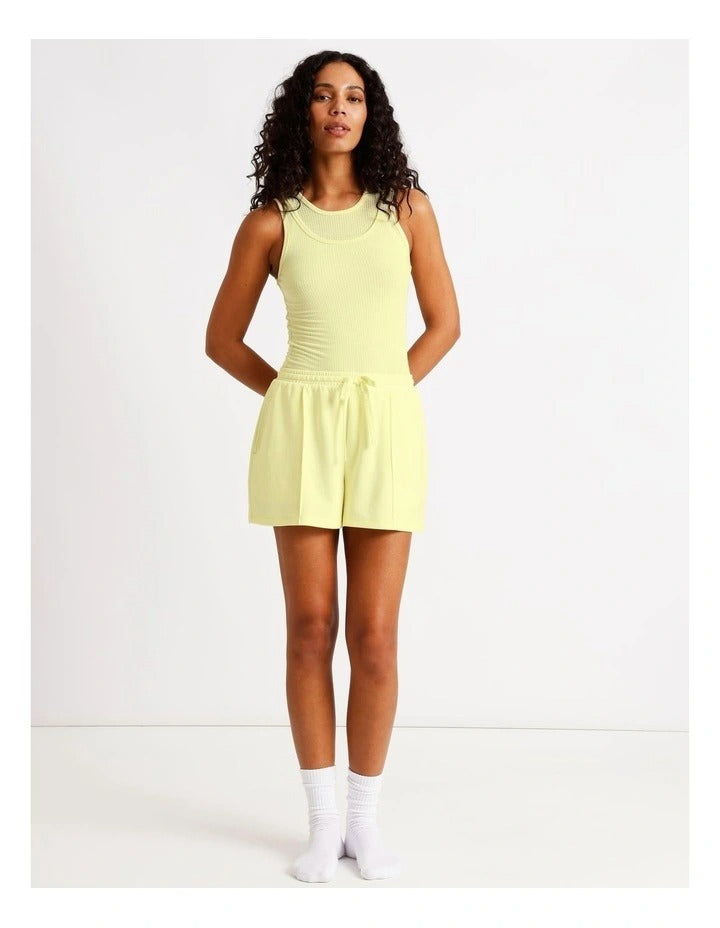 Chloe & Lola Women's Loungewear Double Layer Tank in Light Yellow