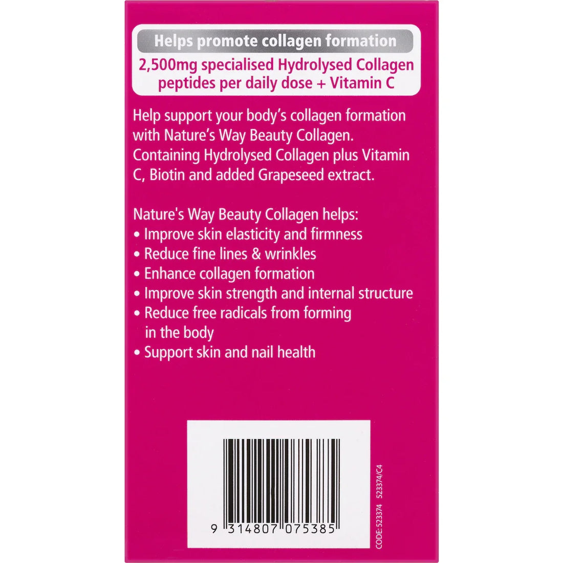 Nature's Way Beauty Collagen Tablets 120 pack — premium collagen supplement for skin, hair, and nails support.