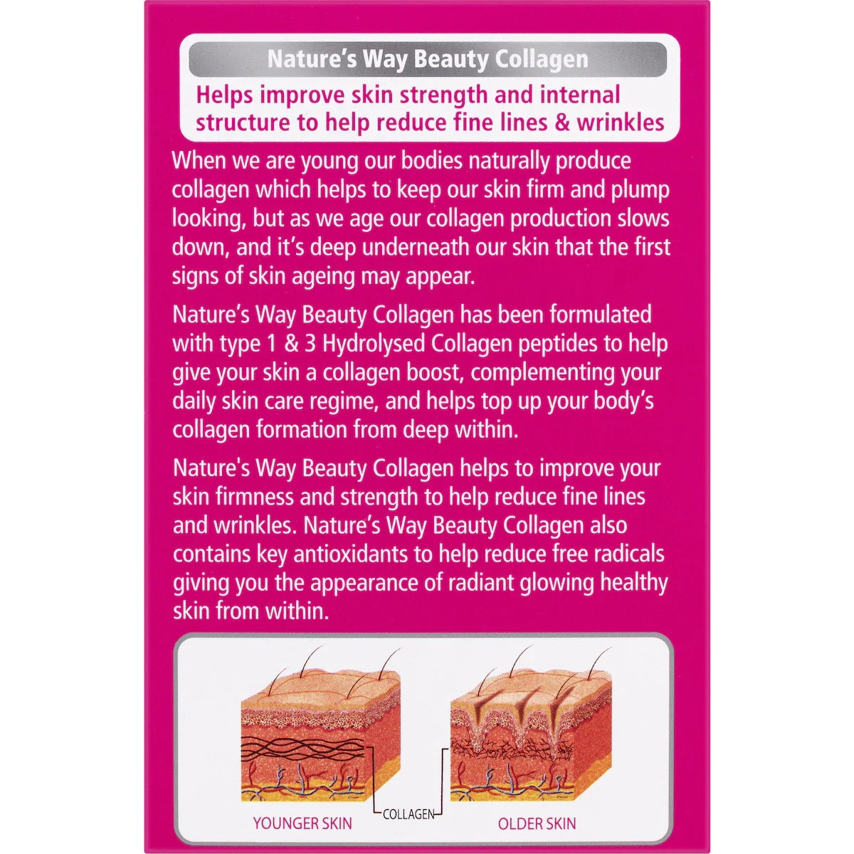 Nature's Way Beauty Collagen Tablets 120 pack — premium collagen supplement for skin, hair, and nails support.