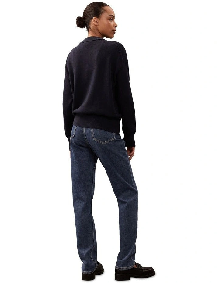 Calvin Klein Jeans  Cotton Graphic Pullover Jumper in Navy, view 2