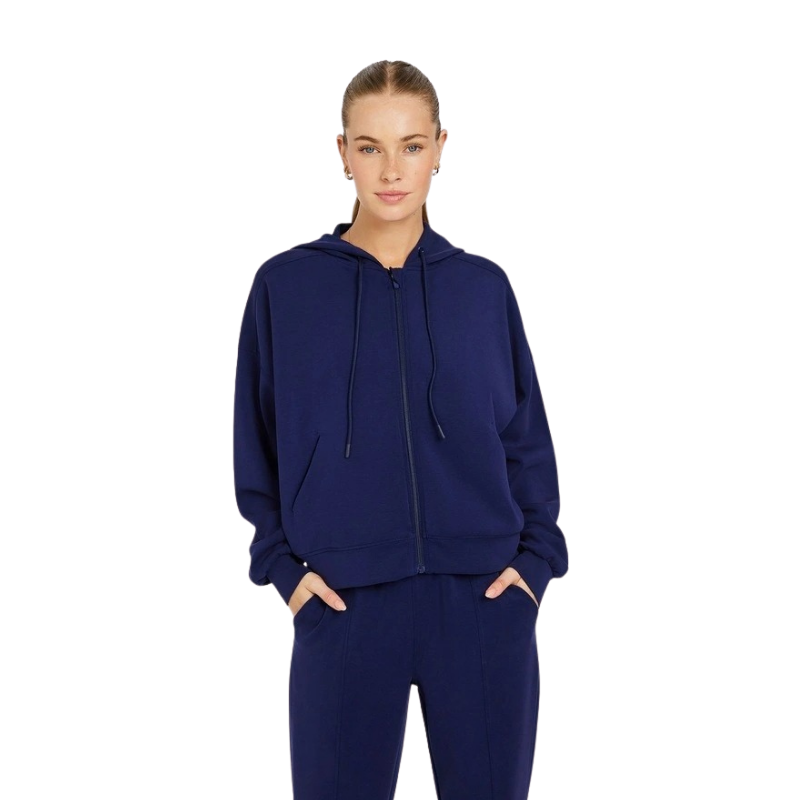 Rockwear Travel Zip Through Hoodie in Blue – Front View