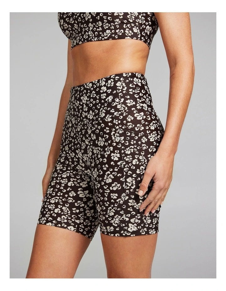 Rockwear multi-print bike shorts for women with high rise