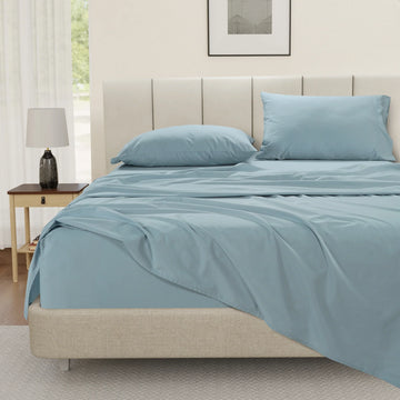 100% Cotton Percale Sheet Set - French Blue