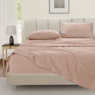 100% Cotton Percale Sheet Set - Sepia Rose