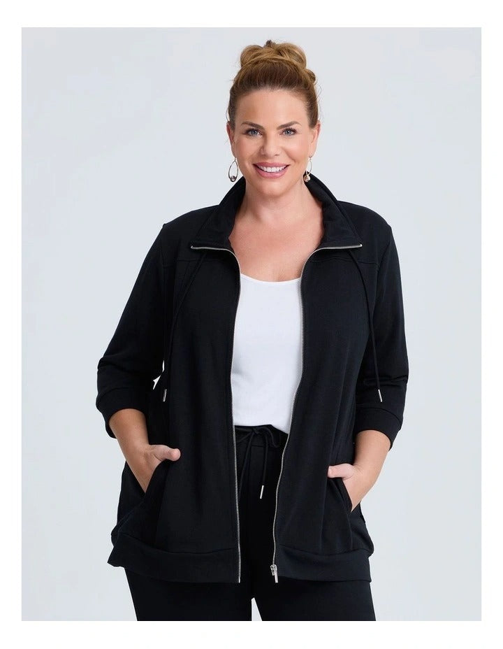 Taking Shape Active Sweat Jacket Black, view 3