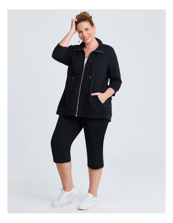 Taking Shape Active Sweat Jacket Black, view 4