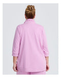 Taking Shape Active Sweat Jacket in Lilac, featuring adjustable hood, ribbed cuffs, and kangaroo pockets, perfect for casual outings and workouts