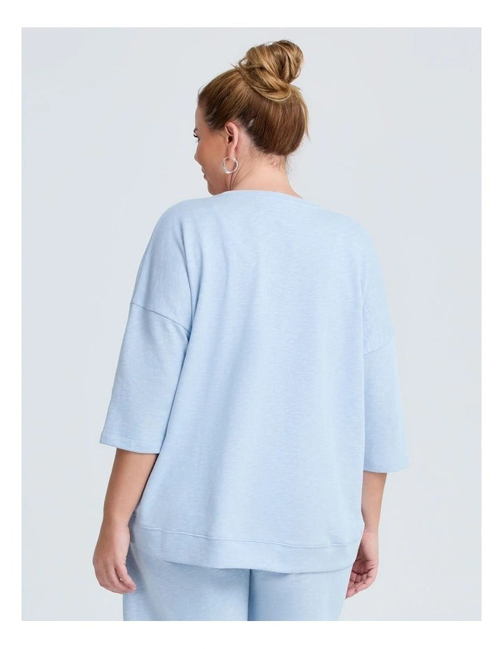 Taking Shape Patch Pocket Sweat Ice Blue, view 2