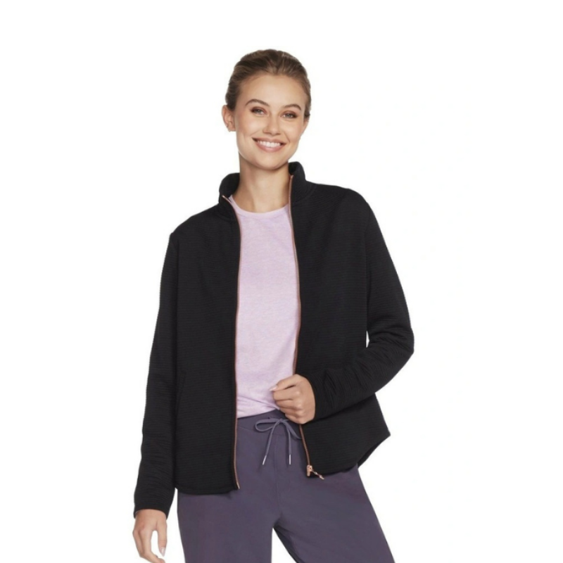 Skechers The Hoodless Hoodie Go Walk Shine Jacket 78 in Black