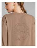 Rockwear Heavyweight Oversize Long Sleeve Tee in Caramel, offering relaxed fit and full-length comfort.