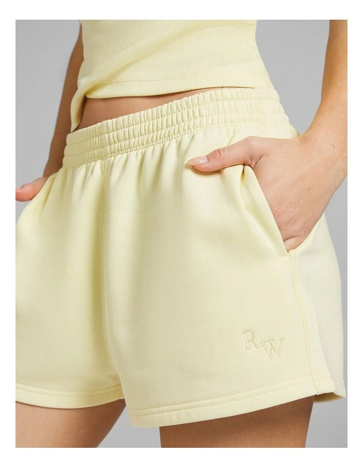 Rockwear Cosy Fleece Shorts in Yellow, view 4