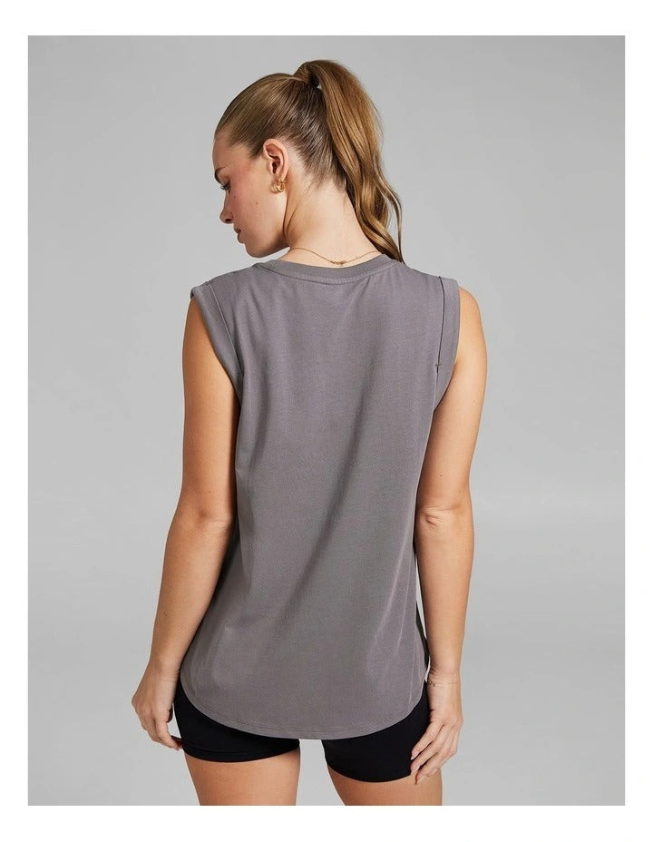 Rockwear Cotton Tank Grey – Women's Sleeveless Cotton Top