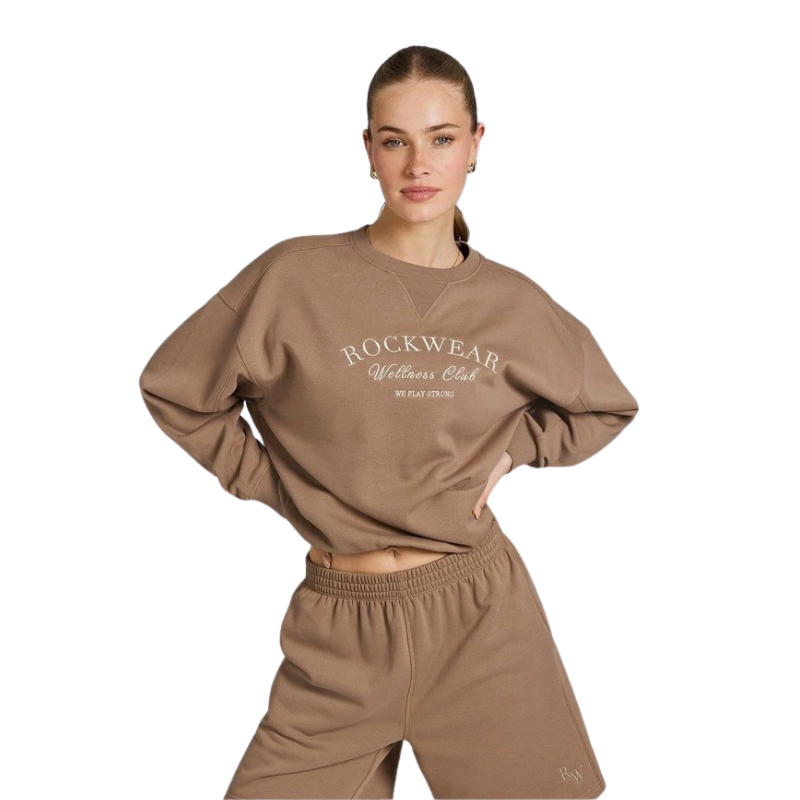 Rockwear Fleece Crew Sweater in Caramel for Men