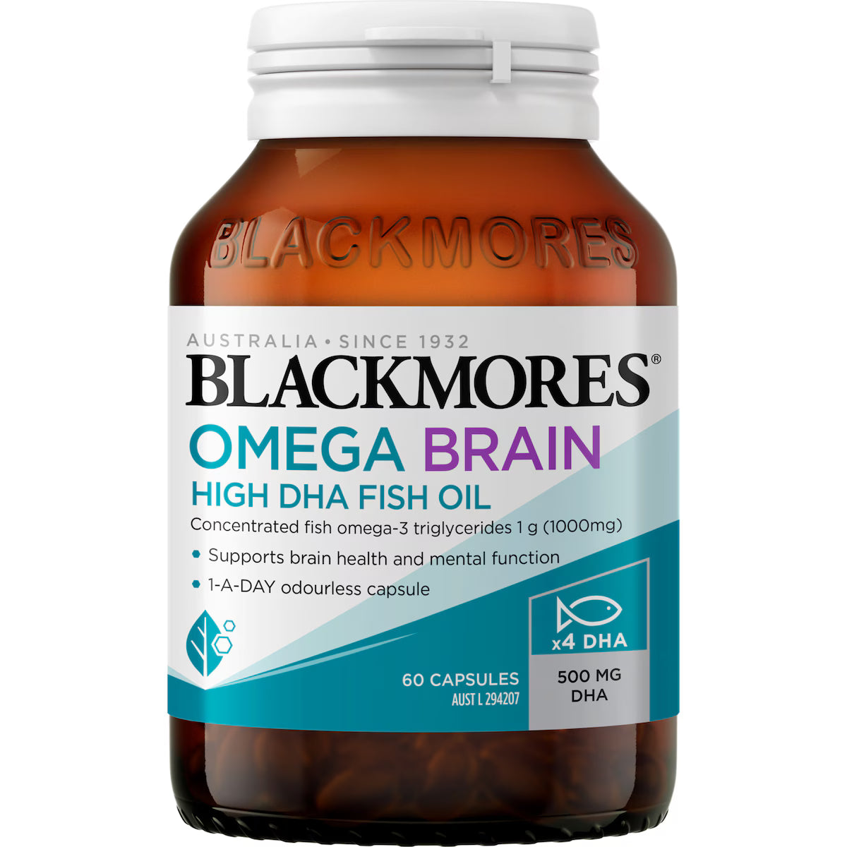 Blackmores Omega Brain High DHA Fish Oil 60 pack, view 1