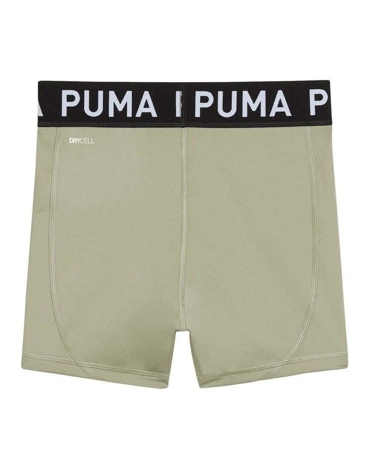Puma Strong 3 Short Tight for women – high-rise fit recycled polyester training shorts with dryCELL technology and elastic waistband