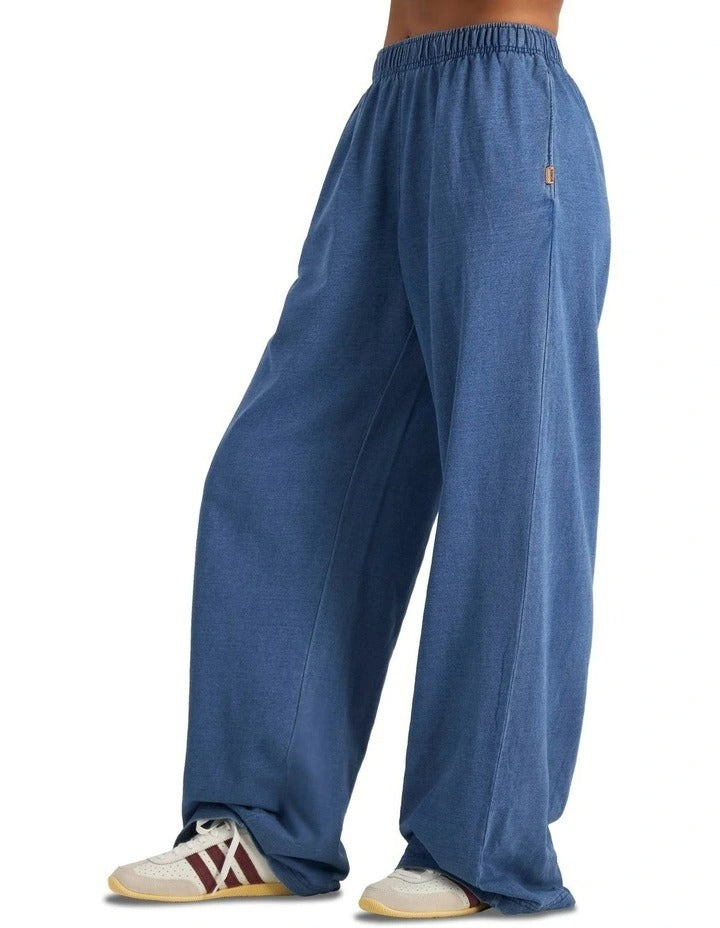 Bonds Denim Wash Wide Leg Trackie in Sky Blue Denim relaxed casual women’s pants
