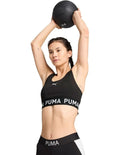 Puma 4Keeps Strong Bra for women with drycell technology, racerback straps, and branded elastic waistband
