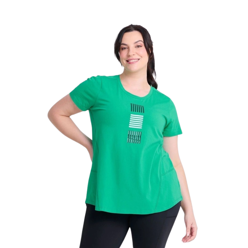 Taking Shape Cotton Active Graphic T-shirt in Lush Green, view 1