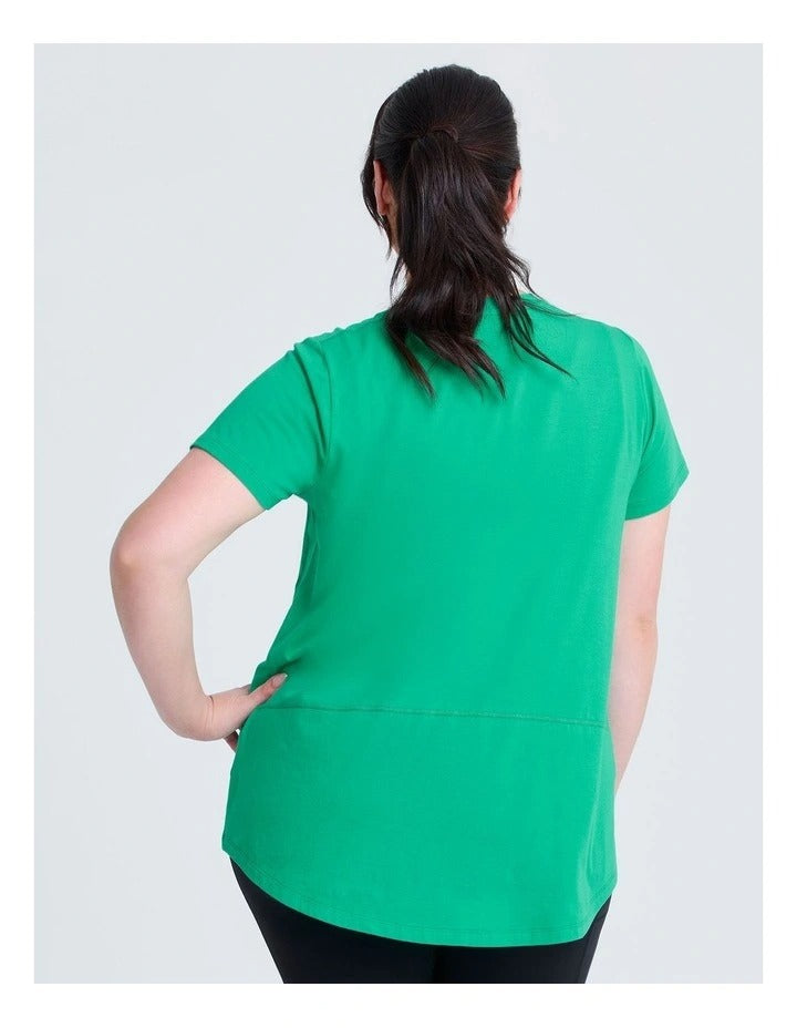 Taking Shape Cotton Active Graphic T-shirt in Lush Green, view 2
