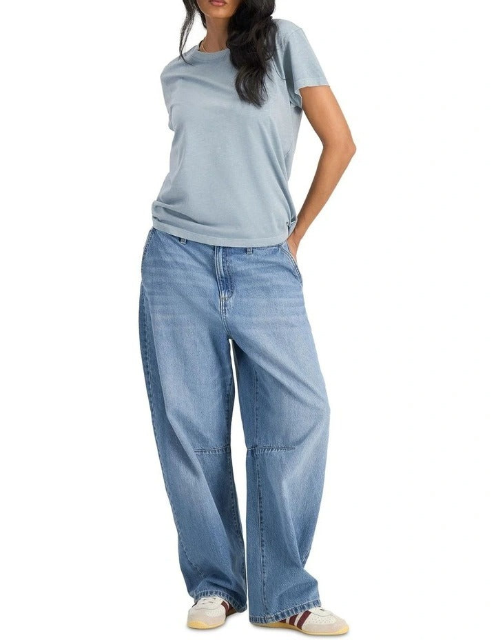 Bonds Midweight Crew Tee in Blue Jeans, view 5