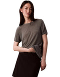 Calvin Klein women’s top in 100% viscose with classic fit and ribbed knit trim – minimalist essential for modern wardrobes