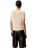 Calvin Klein women’s 100% viscose top with classic fit and ribbed knit trim – minimalist essential in refined style