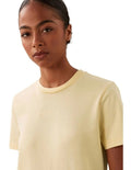 Calvin Klein women’s cotton t-shirt with short sleeves, crew neck, and logo across chest – simple modern everyday style