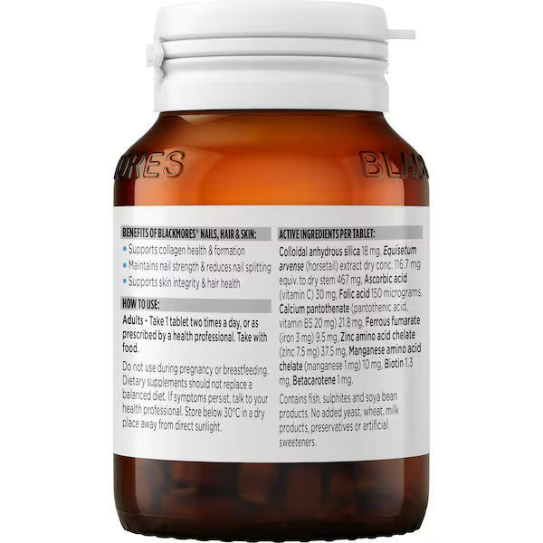 Blackmores Nails Hair & Skin Tablets 120 pack, view 3