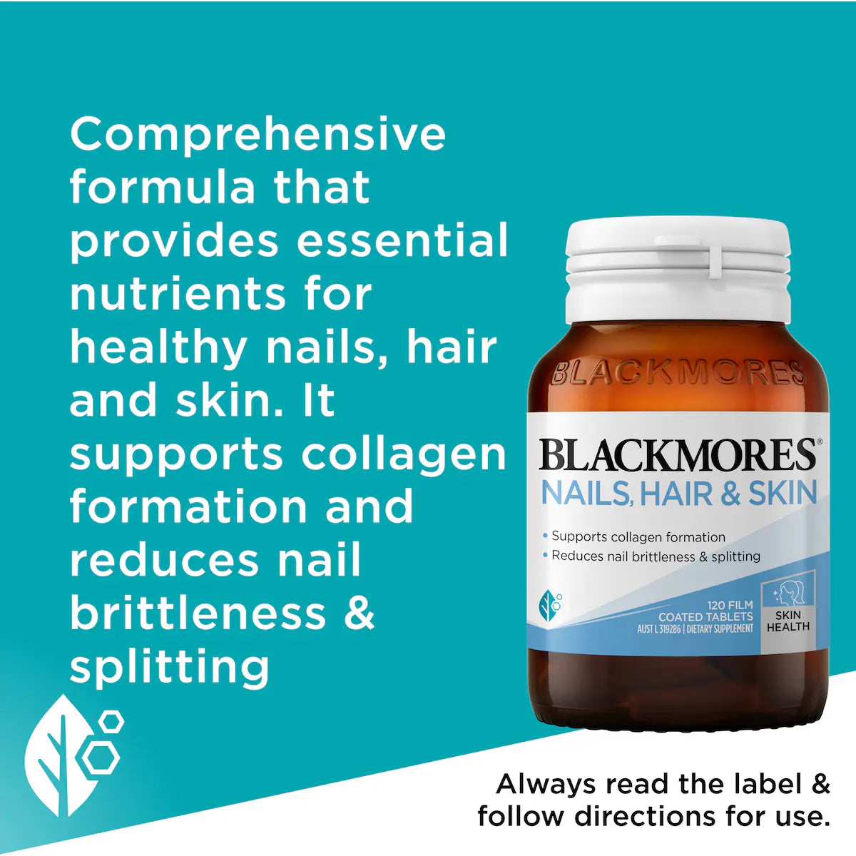 Blackmores Nails Hair & Skin Tablets 120 pack, view 4
