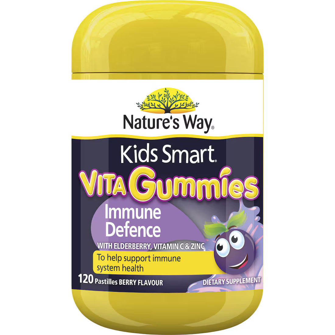 Natures Way Kids Smart Vita Gummies Immune Support 120 pack – children’s immune support supplement with vitamin C, zinc, and elderberry for healthy immunity.