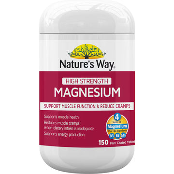 Nature's Way Magnesium Tablets 150 Pack – Premium magnesium supplement supporting muscle health, energy, and relaxation.
