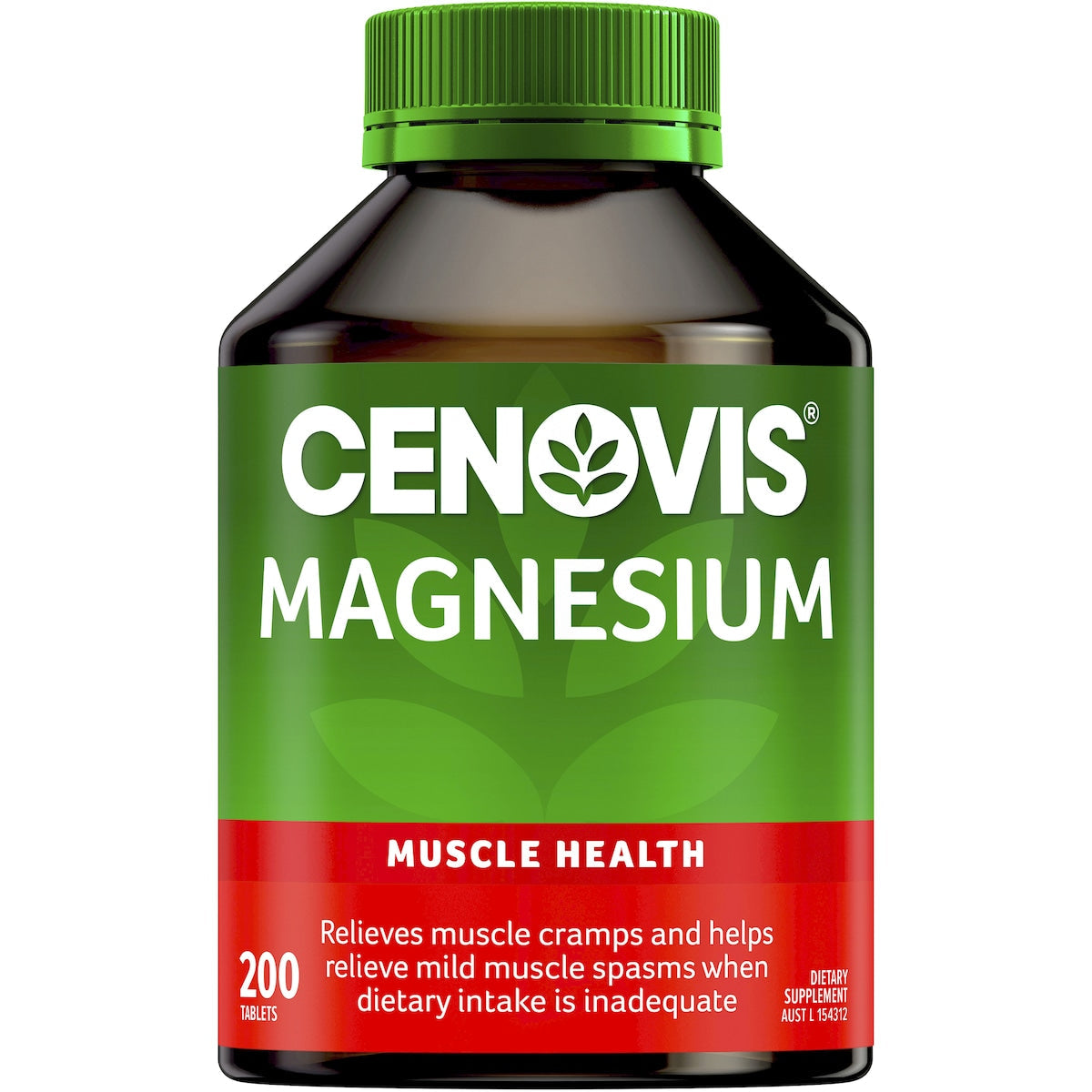 Cenovis Magnesium Tablets 200 Pack – Muscle Health Supplement for Energy, Recovery, and Cramp Relief