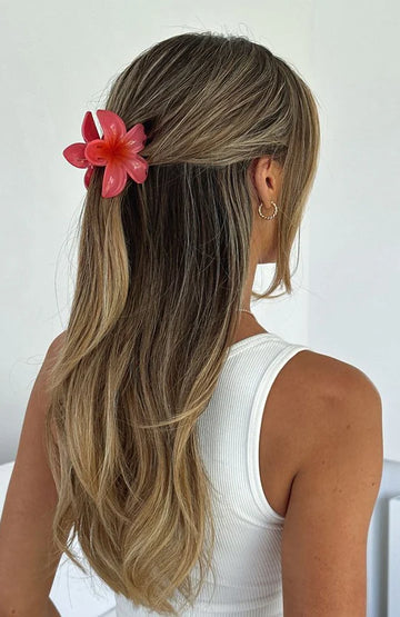 Floral Charm Hair Clip Hot Pink | Women's Pink Hair Accessory