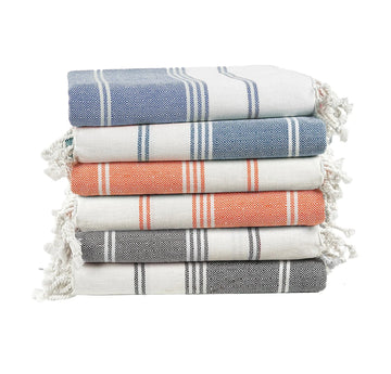 Set of 6 Diamond Turkish Beach Towels - Multi Pk2