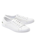 Lacoste Lancelle Leather Lace-Up Sneaker in White, featuring a sleek leather upper with lace-up closure for a stylish, versatile look.