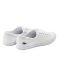 Lacoste Lancelle Leather Lace-Up Sneaker in White, featuring a sleek leather upper with lace-up closure for a stylish, versatile look.