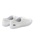 Lacoste Lancelle Leather Lace-Up Sneaker in White, featuring a sleek leather upper with lace-up closure for a stylish, versatile look.
