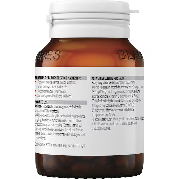 Blackmores Bio Magnesium Muscle Health Tablets 50 pack, view 4