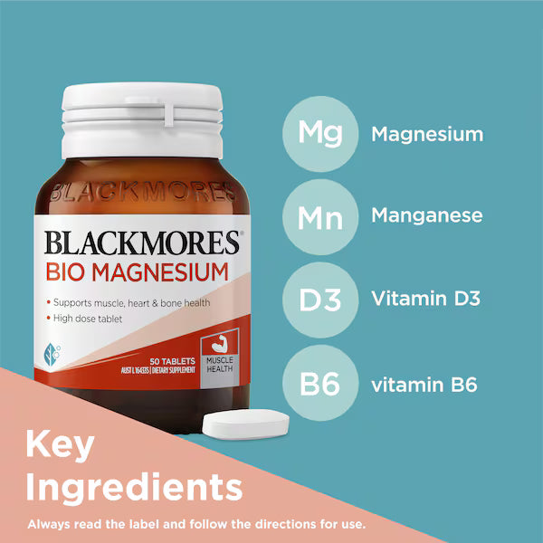 Blackmores Bio Magnesium Muscle Health Tablets 50 pack, view 5