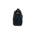 LeatherLuxe elegant black leather handbag for women – premium shoulder bag with sleek design and gold accents