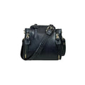 LeatherLuxe elegant black leather handbag for women – premium shoulder bag with sleek design and gold accents
