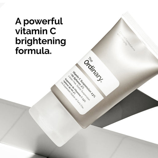 The Ordinary Vitamin C Suspension 23% + HA Spheres 2% 30mL, brightening serum with Vitamin C and hyaluronic acid for youthful skin.