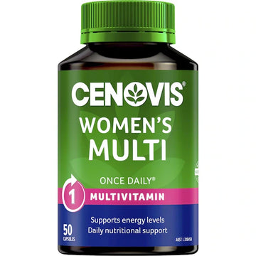 Cenovis Women’s Multivitamin Capsules 50 pack – daily multivitamin supplement for women supporting energy, immunity, and overall health.