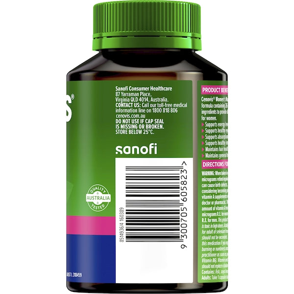 Cenovis Women’s Multivitamin Capsules 50 pack – daily multivitamin supplement for women supporting energy, immunity, and overall health.