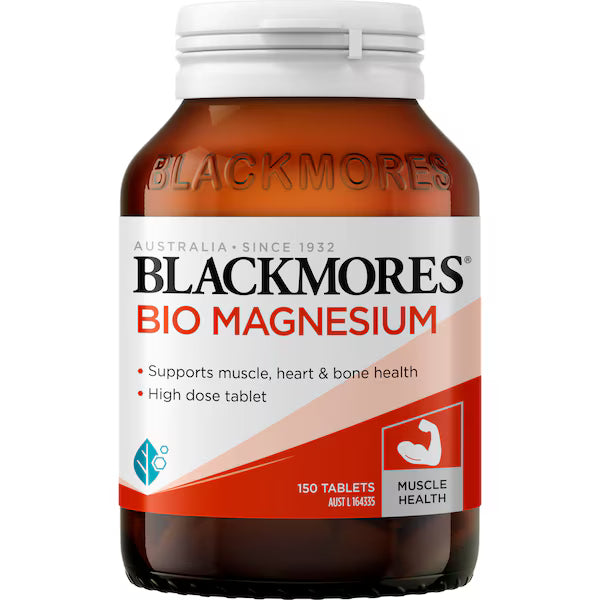 Blackmores Bio Magnesium Muscle Health Tablets 150 pack - Support muscle function and reduce cramps with high-quality magnesium supplements.